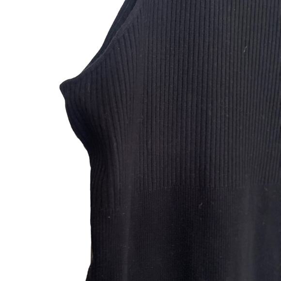 Good American Bold Shoulder Cutout Rib Black Body-con Dress 4X - Picture 6 of 6